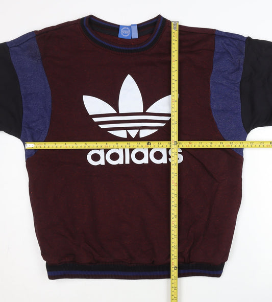 Adidas Womens Multicoloured Logo Sweatshirt Size 12 Pullover
