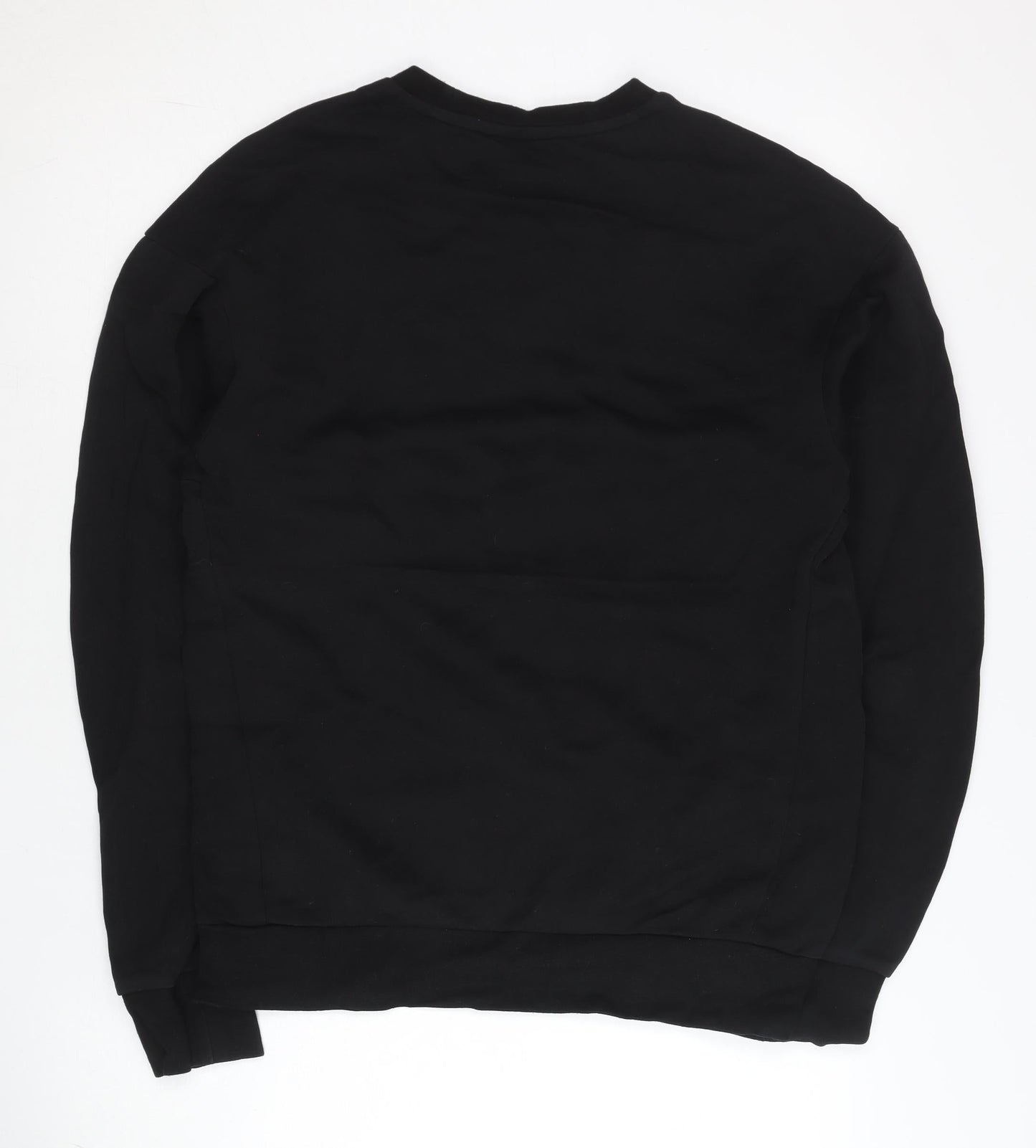 Adidas Mens Black M Sweatshirt Pullover Crew Neck Graphic Print