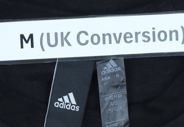 Adidas Mens Black M Sweatshirt Pullover Crew Neck Graphic Print