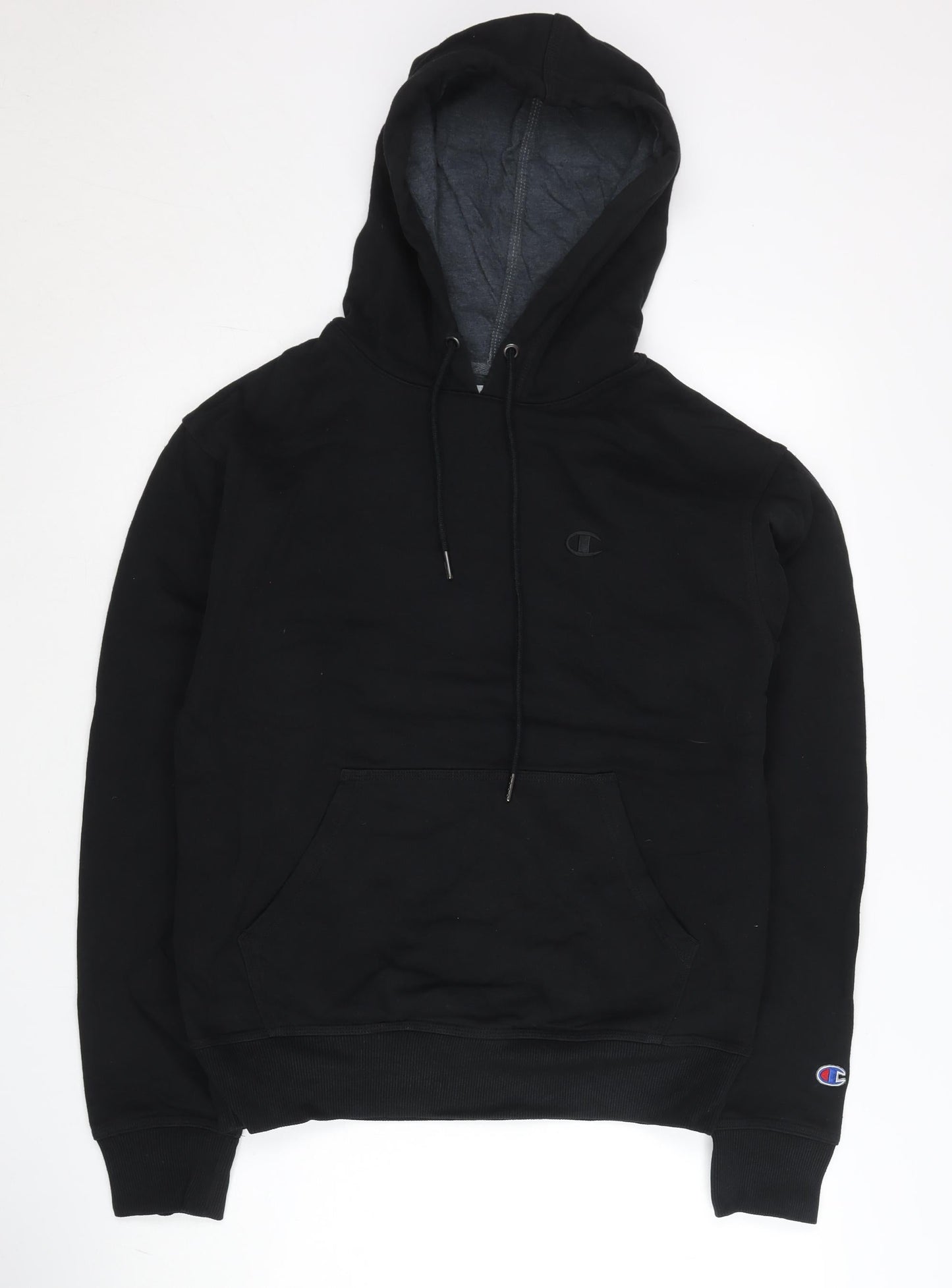 Champion Men's Black Pullover Hoodie Size S Fleece Athletic Sweatshirt