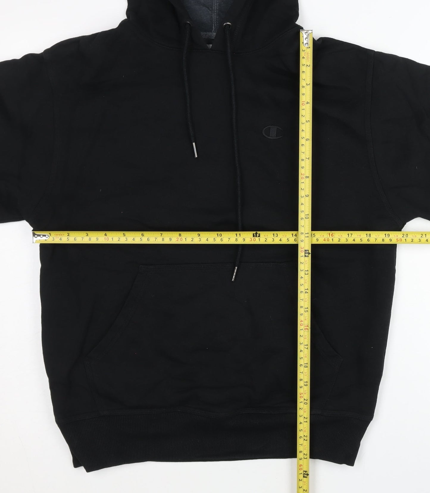 Champion Men's Black Pullover Hoodie Size S Fleece Athletic Sweatshirt