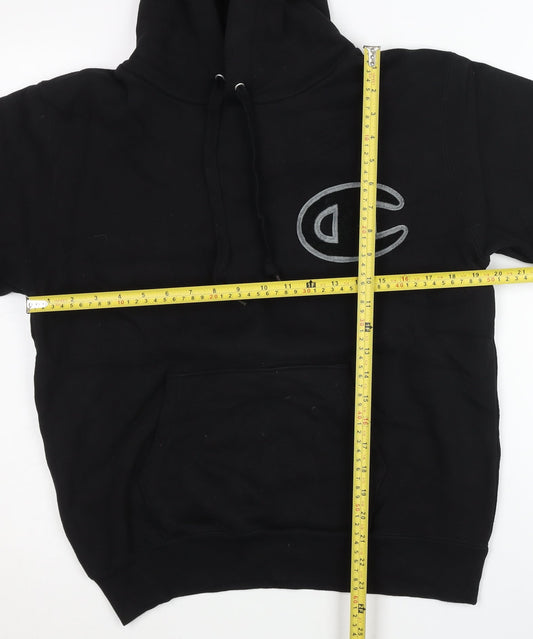 Champion Men’s Black Pullover Hoodie Large Logo Hooded Sweatshirt
