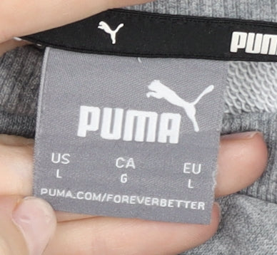 Puma Mens Grey Sweatshirt L Regular Fit Crew Neck Pullover Sportswear
