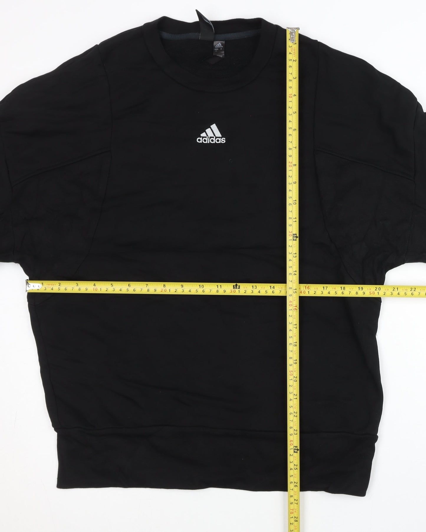 Adidas Mens Black L Pullover Sweatshirt Crew Neck Logo Sports