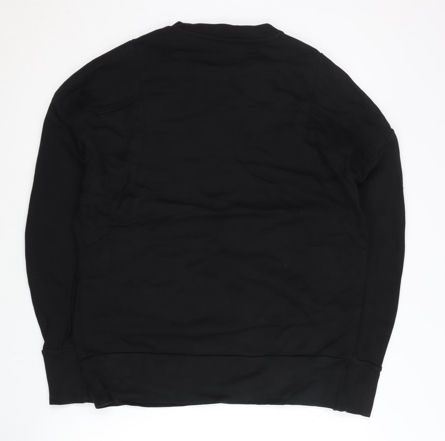 Adidas Mens Black L Pullover Sweatshirt Crew Neck Logo Sports