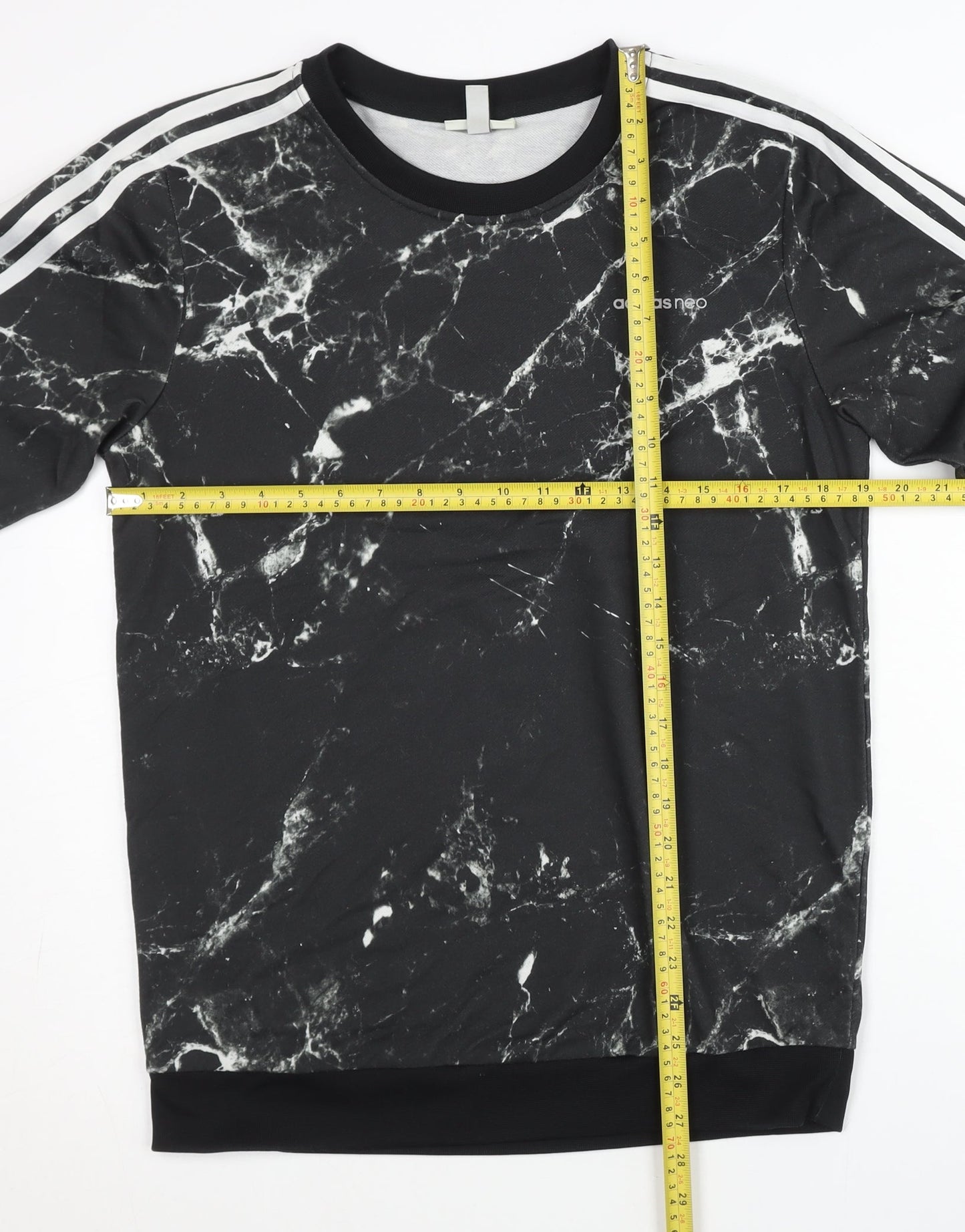 Adidas Neo Men’s Black M Marble Print Sweatshirt Pullover Size M