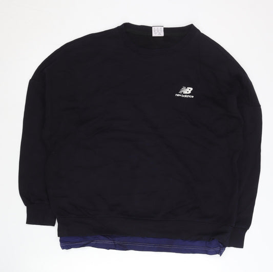 New Balance Men’s Black S Pullover Sweatshirt Crew Neck Logo
