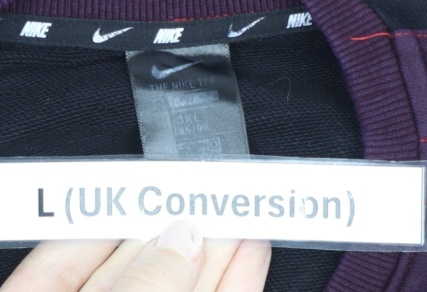 Nike Men’s Black Purple Blue L Sweatshirt Pullover Crew Neck