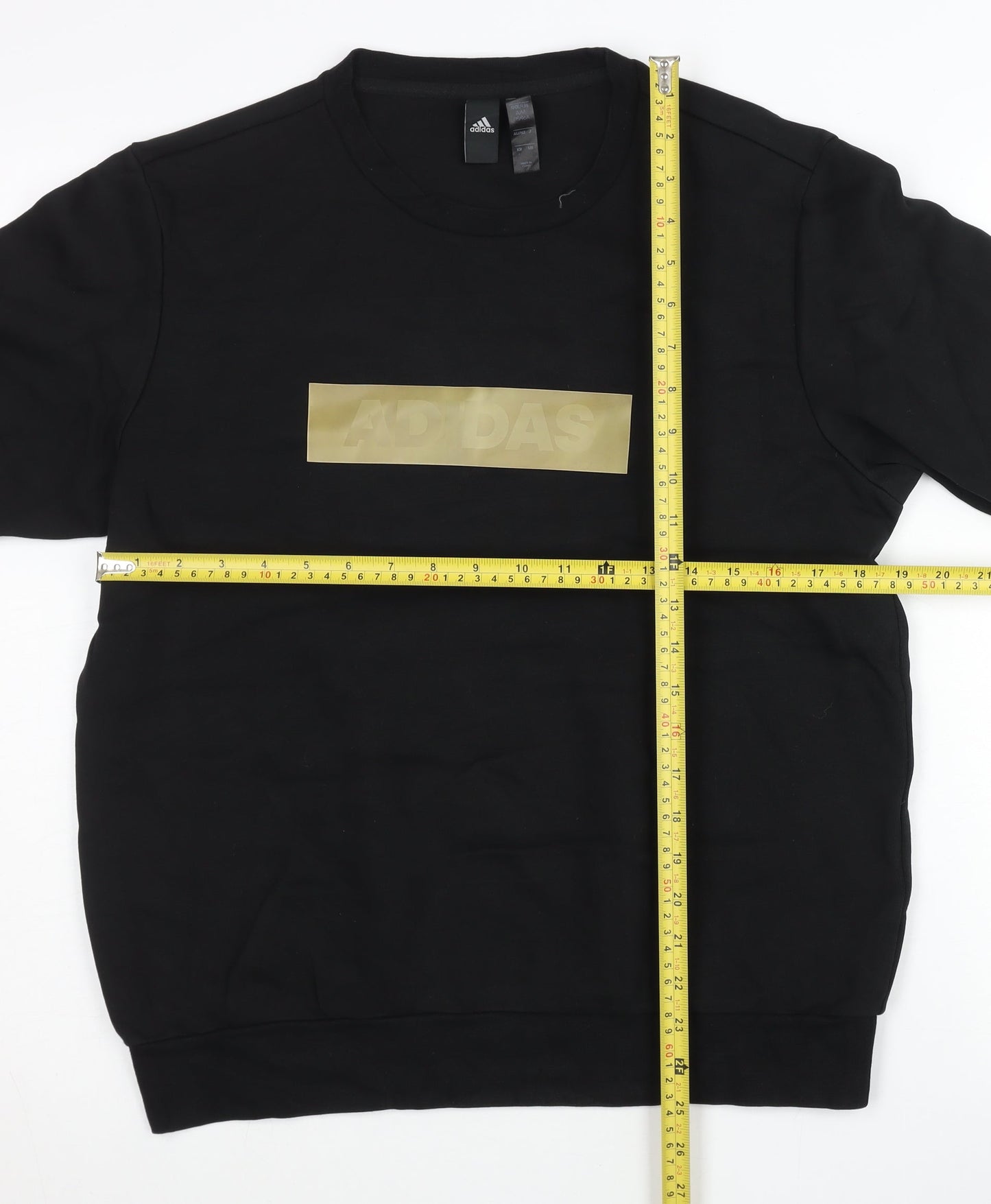 Adidas Mens Black Sweatshirt M Crew Neck Pullover Logo Sportswear