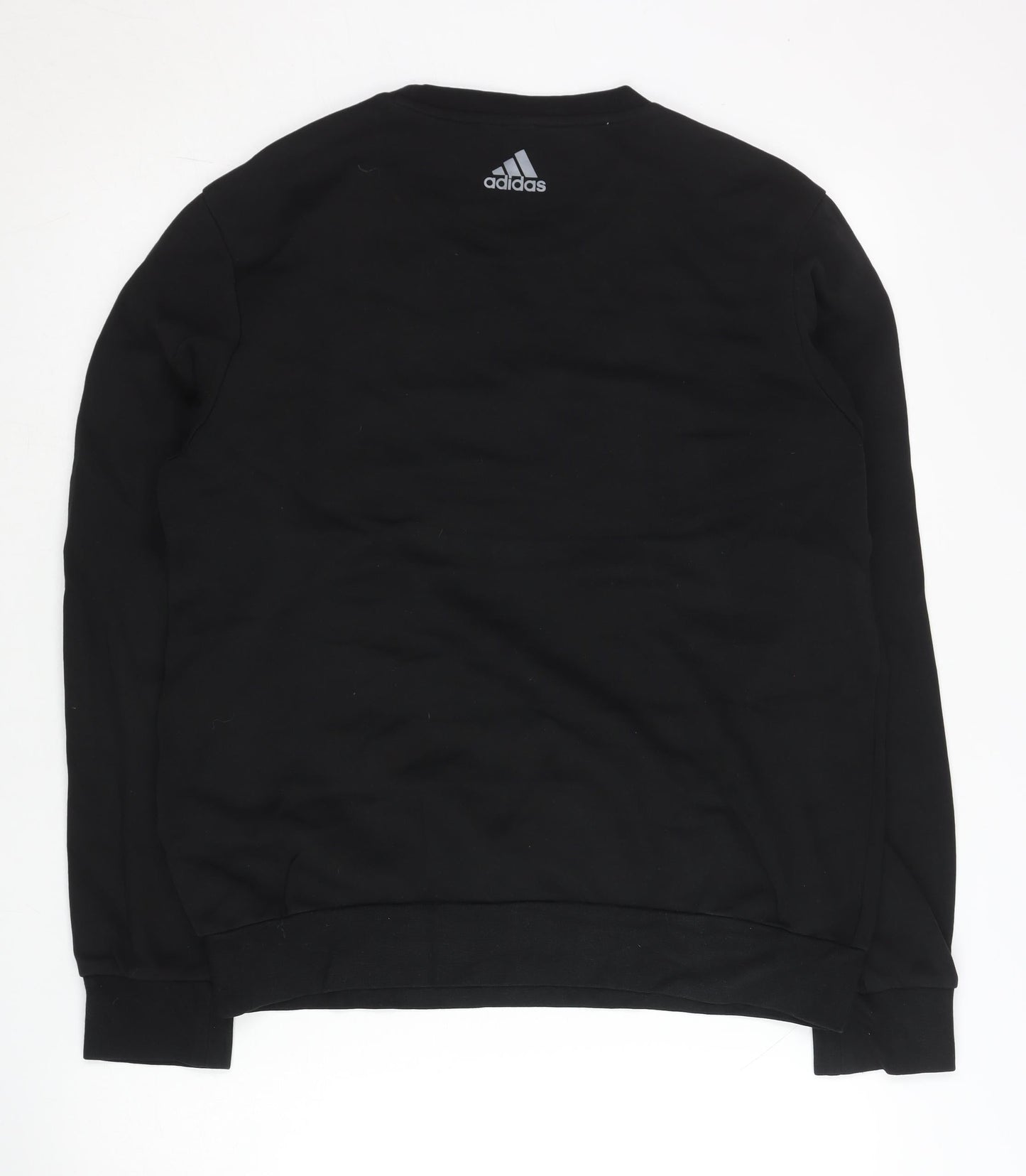 Adidas Mens Black Sweatshirt M Crew Neck Pullover Logo Sportswear