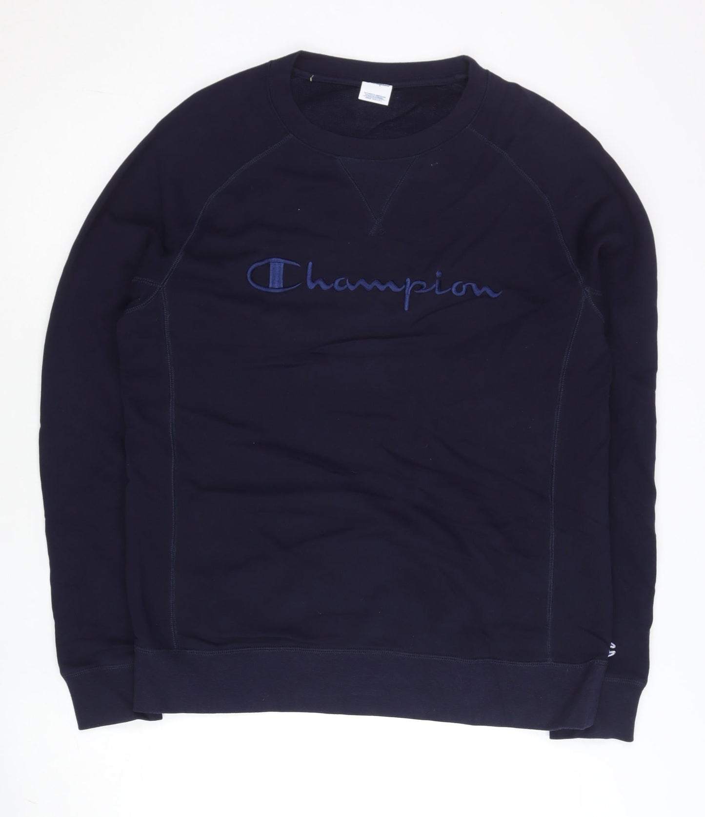 Champion Men's Blue Small Embroidered Pullover Sweatshirt