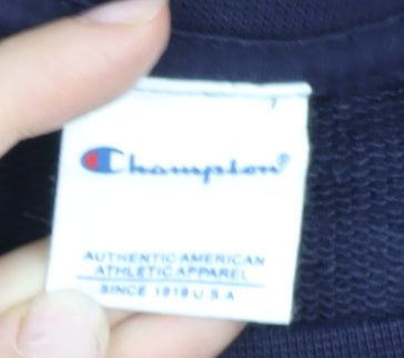 Champion Men's Blue Small Embroidered Pullover Sweatshirt