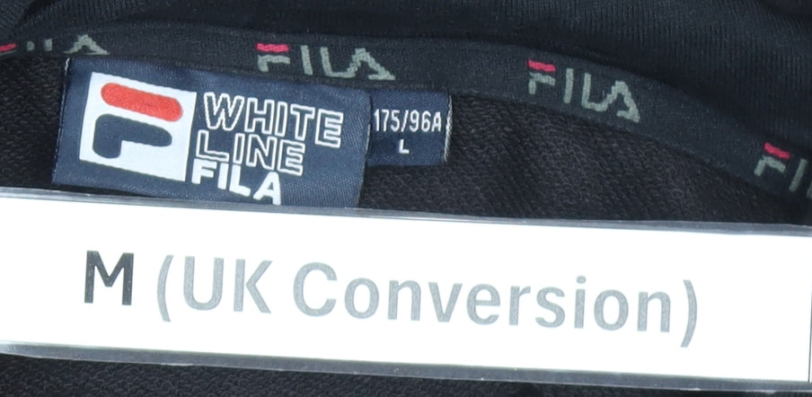 Fila Men’s Black Pullover Hoodie M Logo Graphic Sportswear