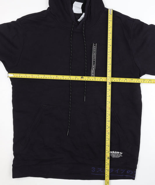 Adidas Men’s Black Pullover Hoodie Size L Logo Sportswear