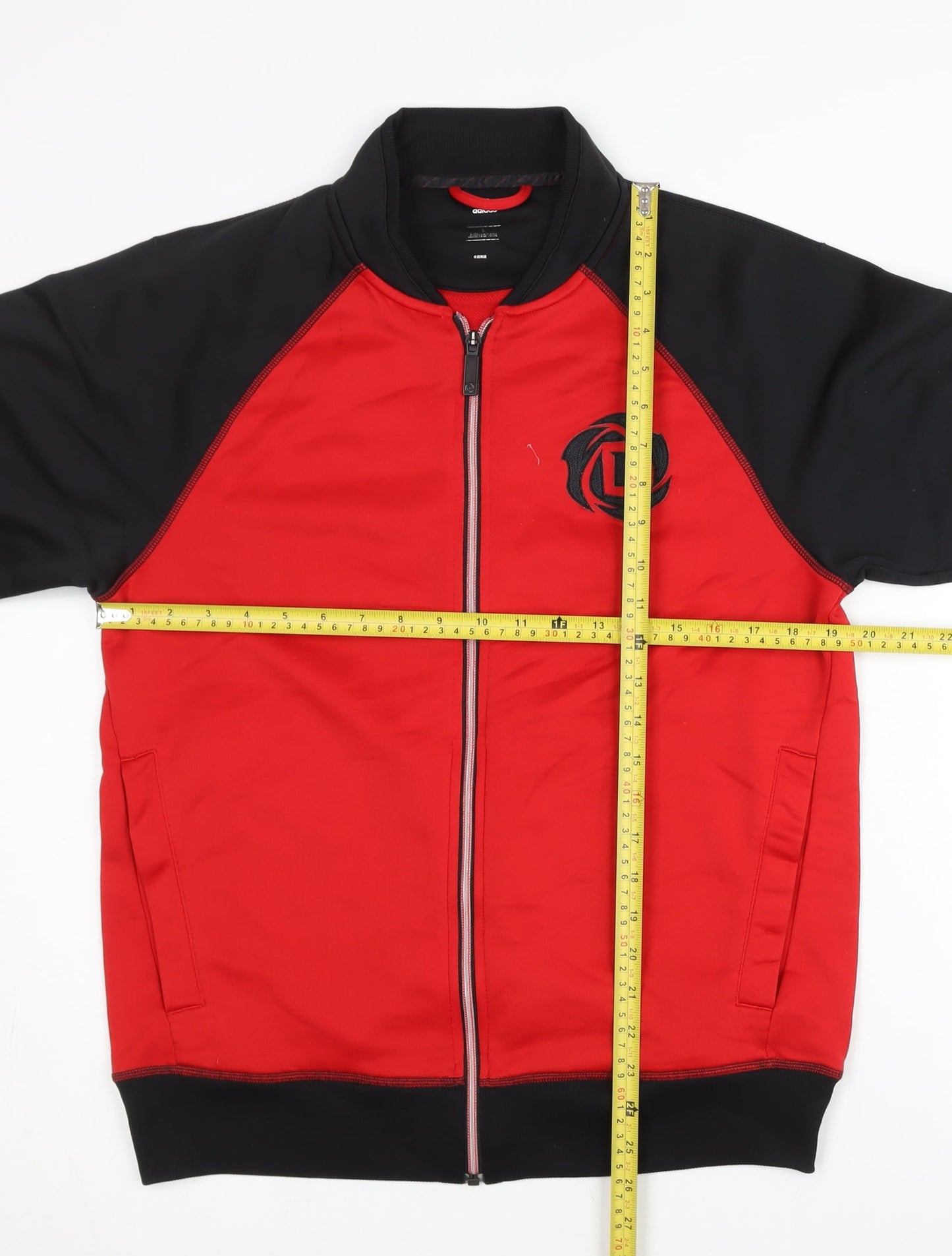 Adidas Men’s Red Black Track Jacket L Full Zip Basketball Activewear