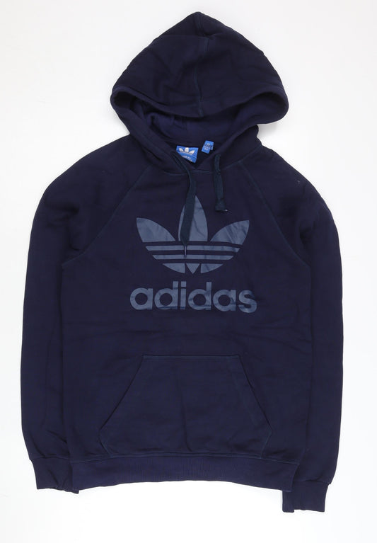 Additional front view of Adidas Men’s Blue XS Pullover Hoodie Long Sleeve Sports Logo