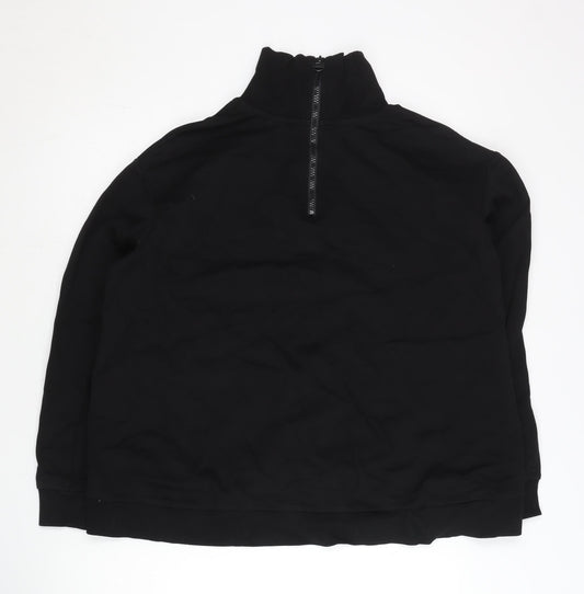 Kappa Mens Black XL Cycling Sweatshirt 1/4 Zip Logo Pullover