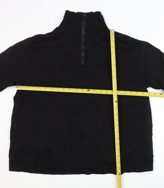 Kappa Mens Black XL Cycling Sweatshirt 1/4 Zip Logo Pullover