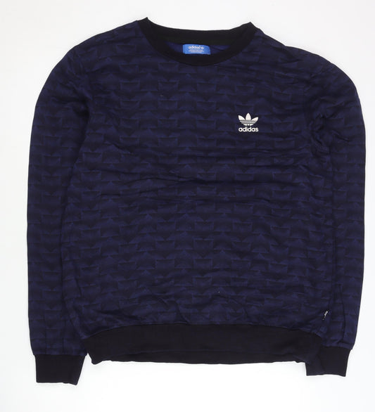 Adidas Men’s Blue L Pullover Sweatshirt Crew Neck Logo