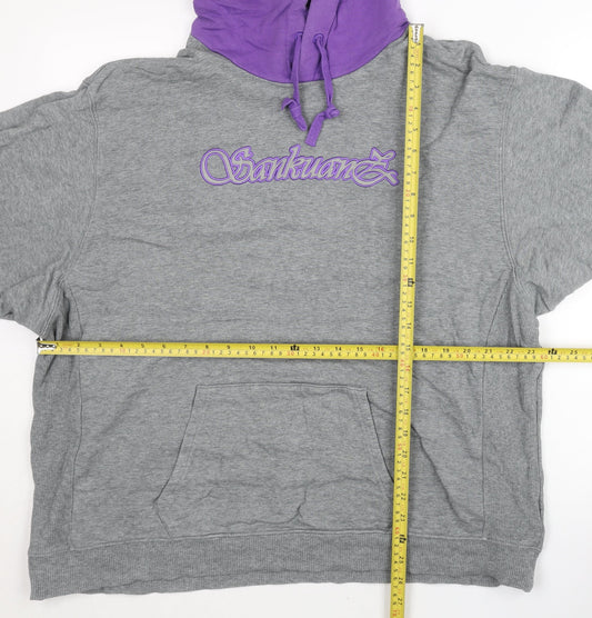 Puma Sankuanz Men’s Grey Purple XL Pullover Hoodie Short Sleeve Streetwear
