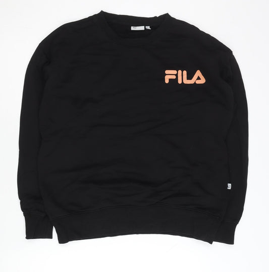 Additional front view of Fila Men’s Black Medium Crew Neck Pullover Sweatshirt