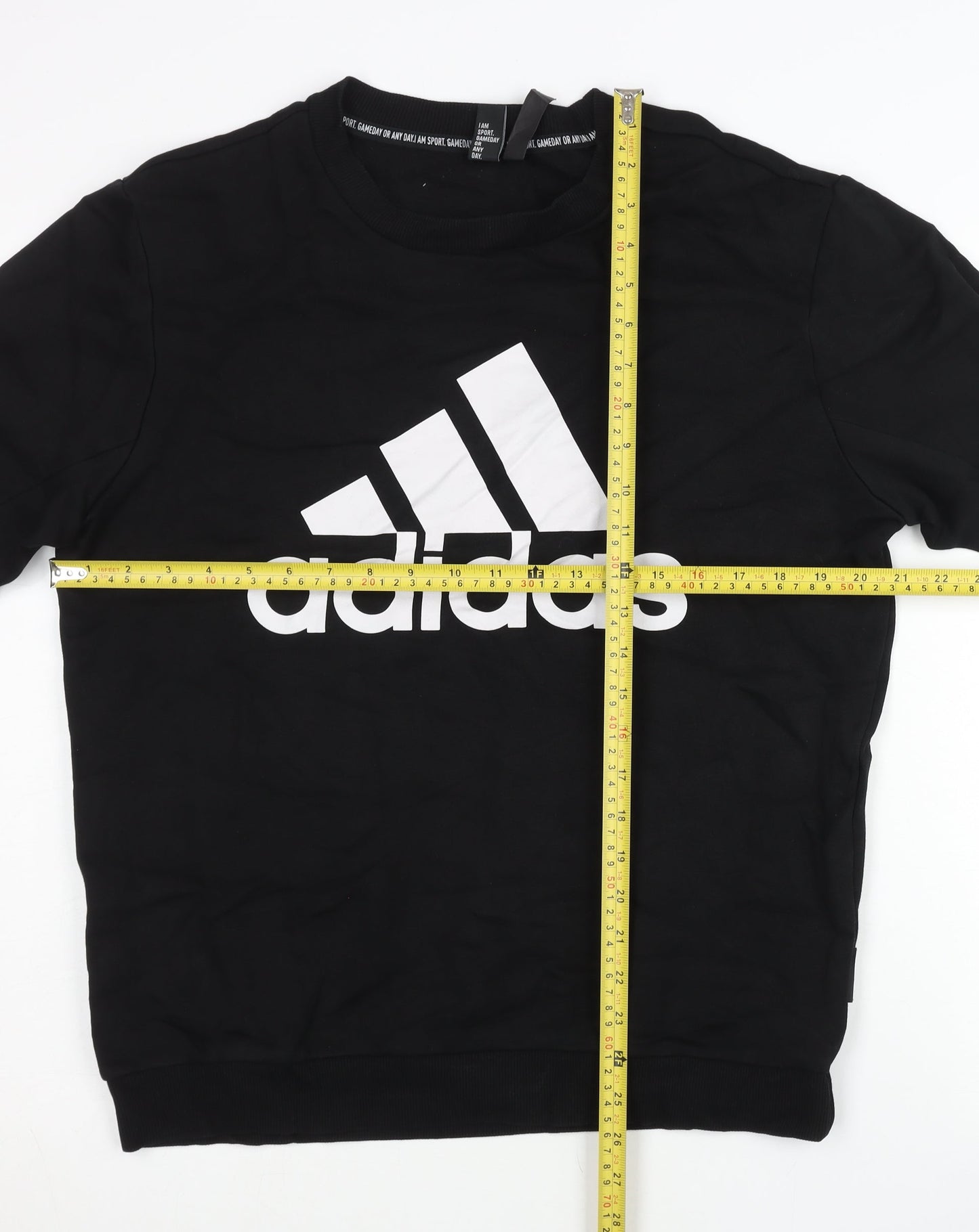 Adidas Mens Black L Sweatshirt Pullover Logo Crew Neck Sportswear