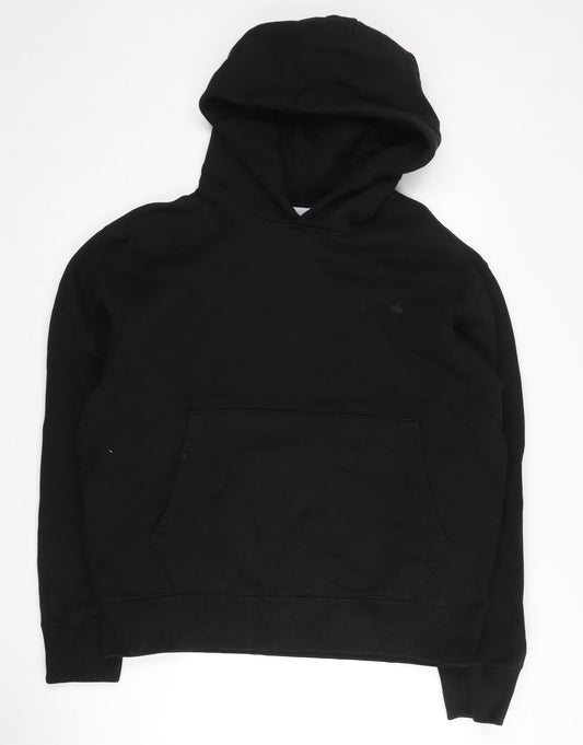 Adidas Men’s Black Pullover Hoodie L Logo Cotton Blend