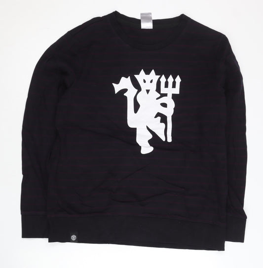 Adidas Men’s Black L Pullover Sweatshirt Crew Neck Graphic Logo