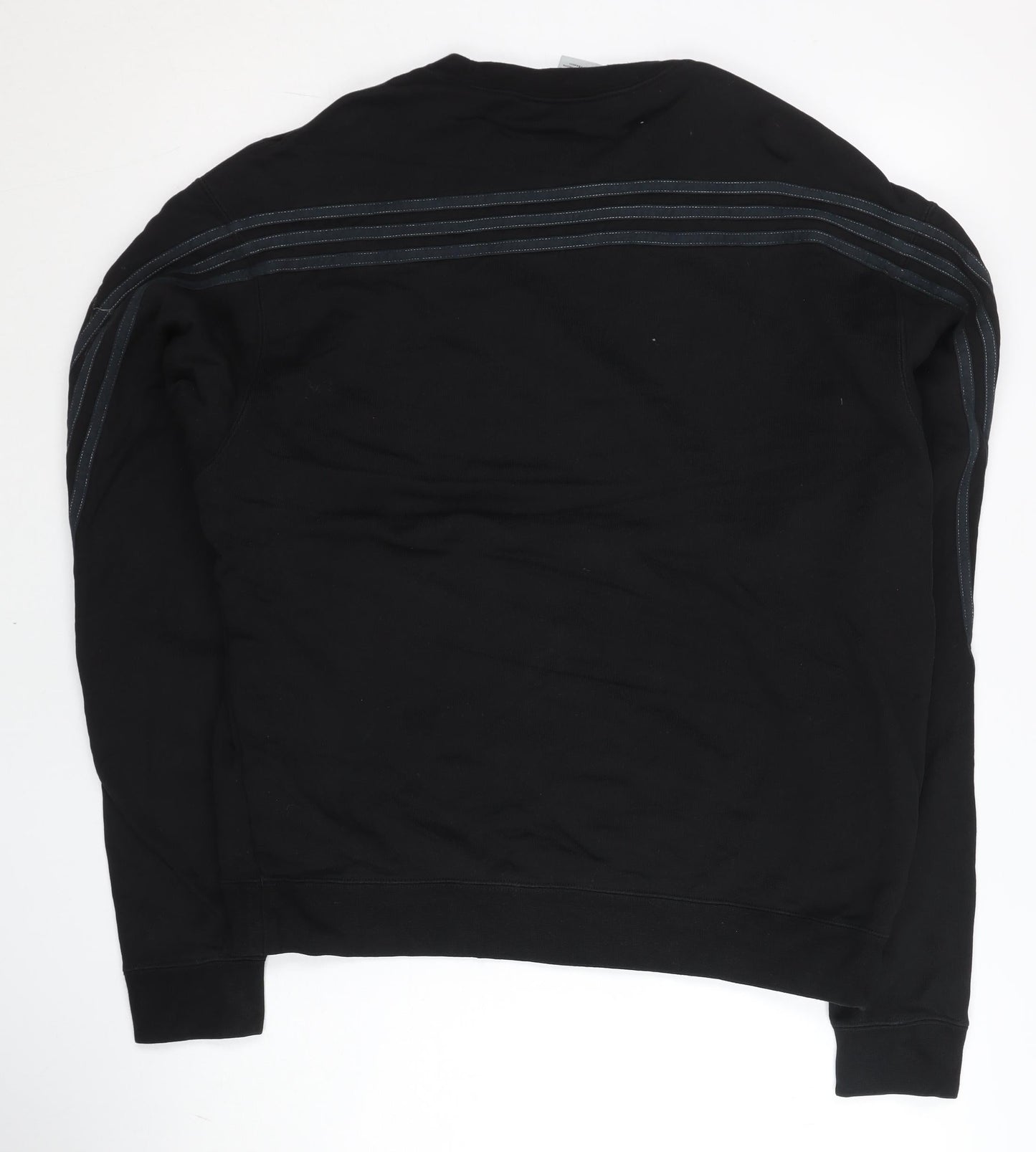 Adidas Mens Black L Sweatshirt Pullover Crew Logo Long Sleeve