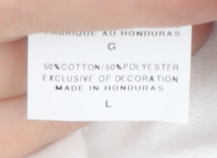 Champion Men’s White Pullover Hoodie Size L Cotton Blend