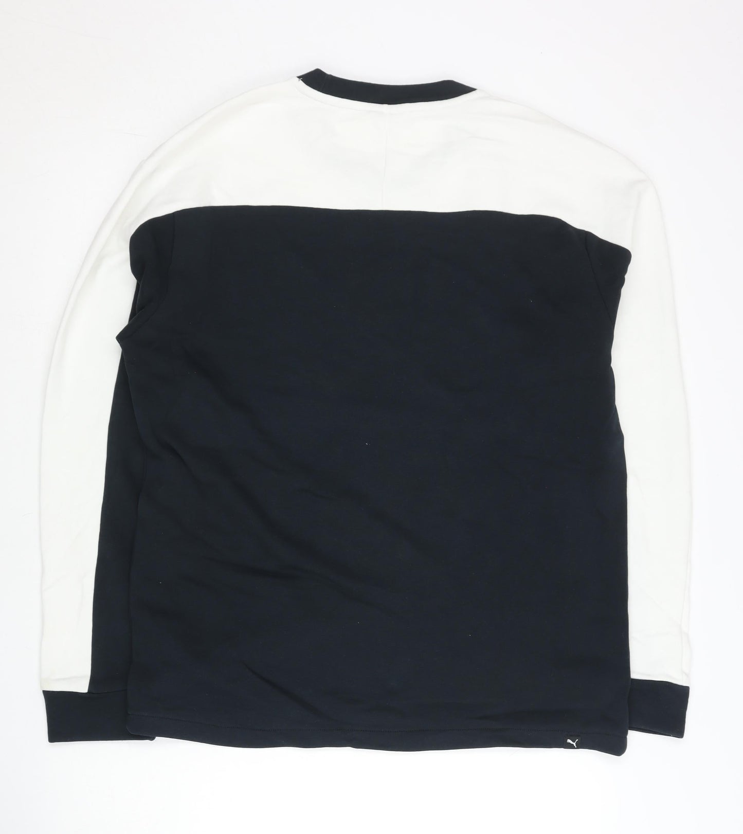 Puma Men’s Black White Logo Sweatshirt Pullover Size M Regular Fit