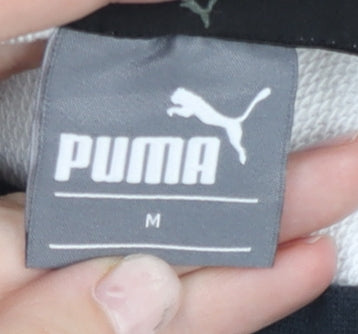 Puma Men’s Black White Logo Sweatshirt Pullover Size M Regular Fit