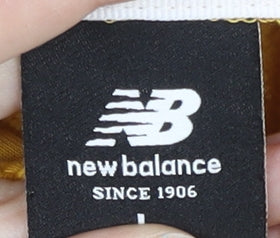 New Balance Womens Yellow Pullover Hoodie Size M Outdoor Logo