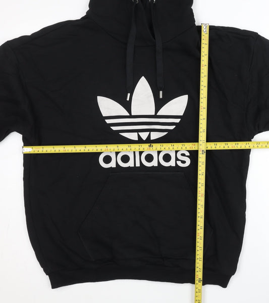 Adidas Men’s Black Pullover Hoodie S Logo Fleece Sportswear