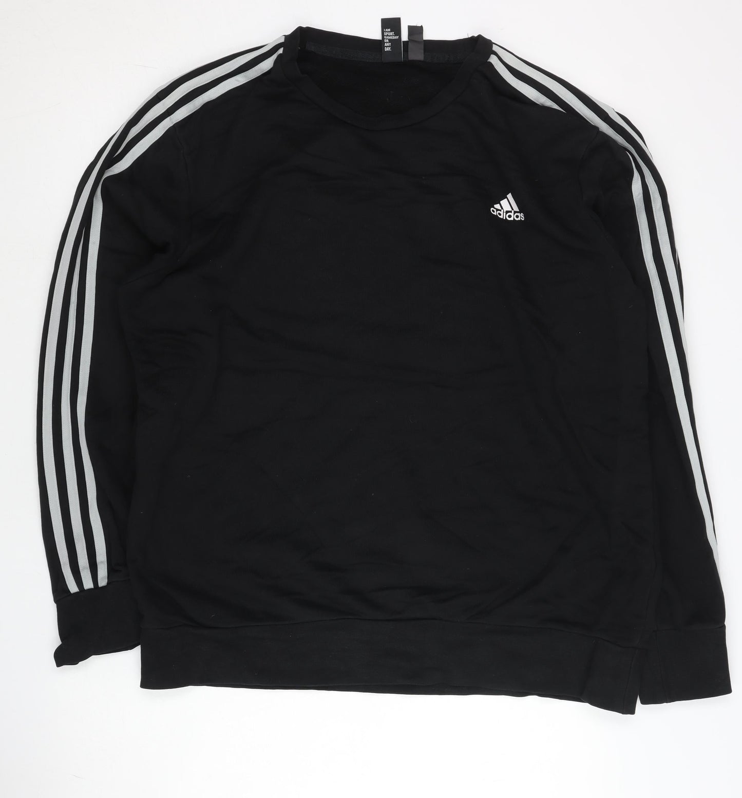 Adidas Men’s Black L Pullover Sweatshirt Crew Neck Long Sleeve