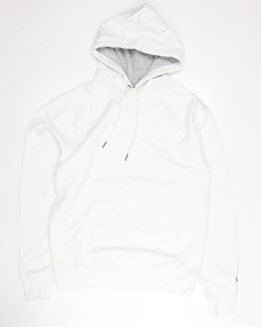 Champion Men’s White Pullover Hoodie M Regular Fit Long Sleeve