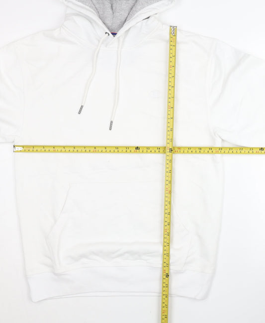 Champion Men’s White Pullover Hoodie M Regular Fit Long Sleeve
