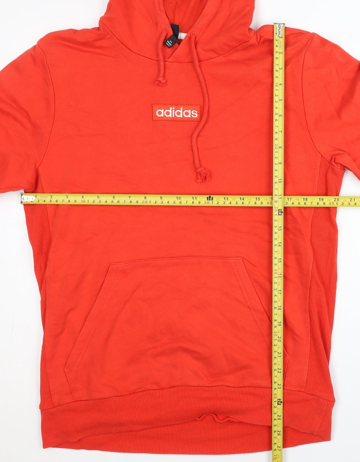 Adidas Neo Men’s Red Pullover Hoodie Size L Sports Logo Sweatshirt