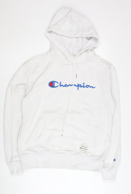 Champion Men’s White Large Pullover Hoodie with Logo