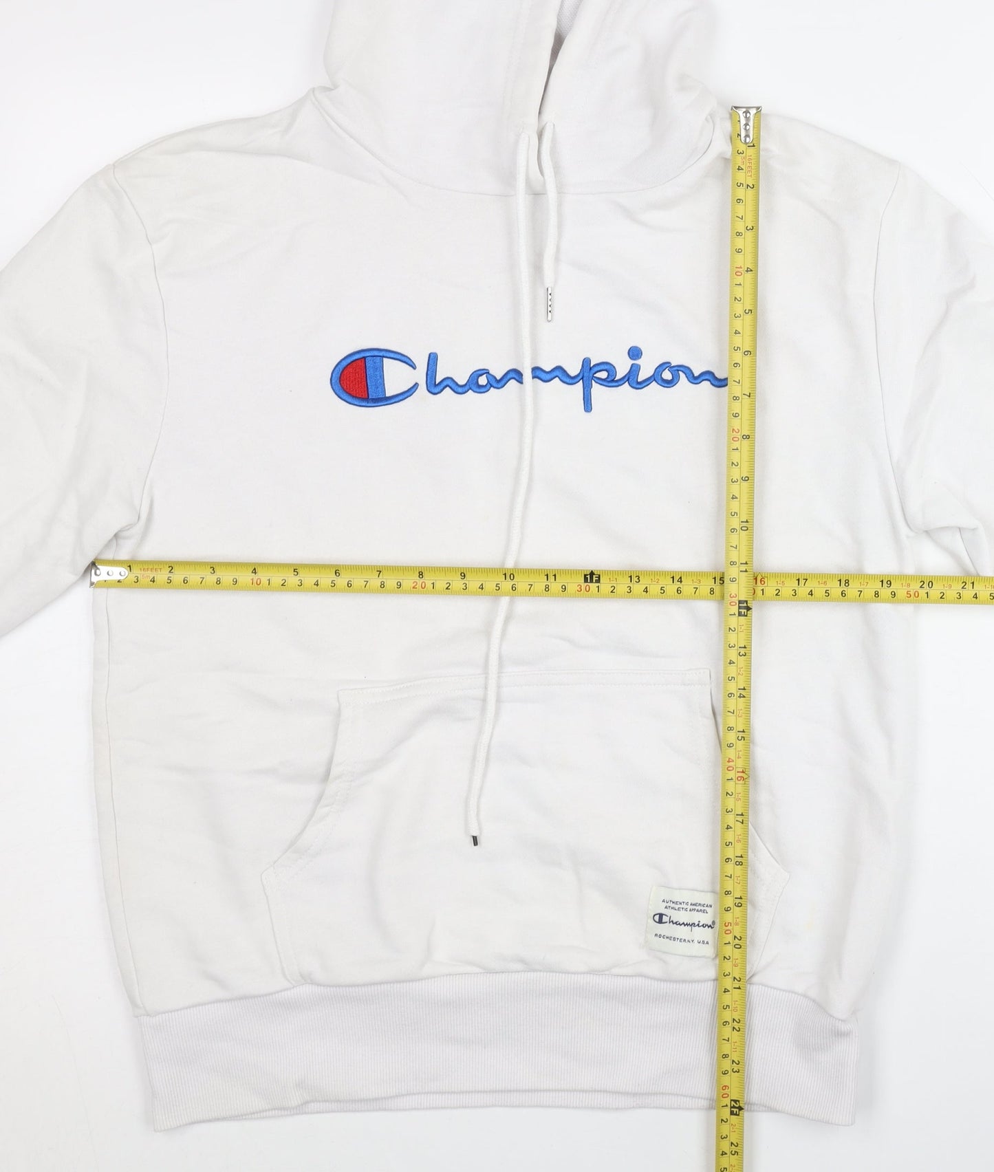 Champion Men’s White Large Pullover Hoodie with Logo