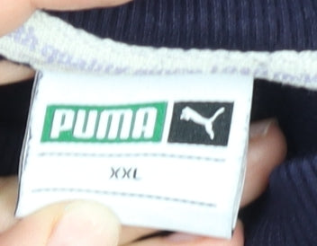 Puma Mens 2XL Blue Crew Neck Pullover Short Sleeve Sweatshirt