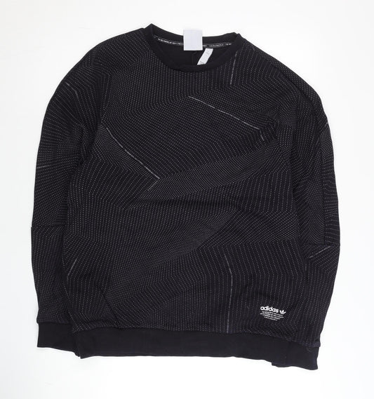 Adidas Mens Black M Sweatshirt Crew Neck Long Sleeve Pullover
