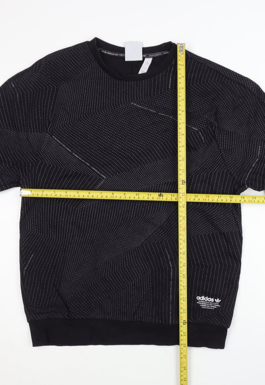 Adidas Mens Black M Sweatshirt Crew Neck Long Sleeve Pullover