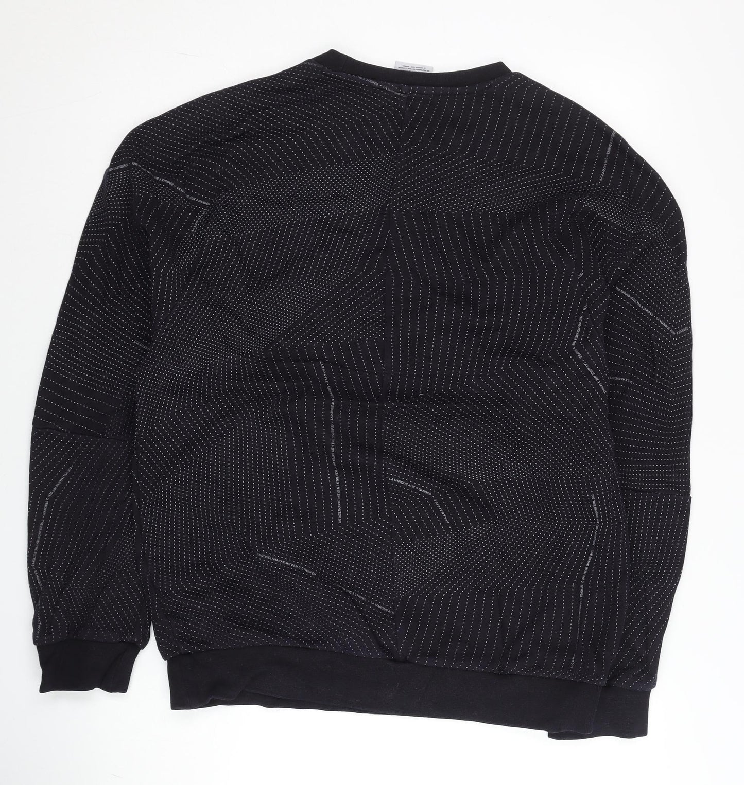 Adidas Mens Black M Sweatshirt Crew Neck Long Sleeve Pullover