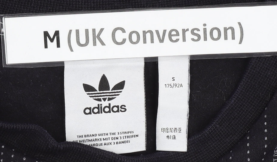 Adidas Mens Black M Sweatshirt Crew Neck Long Sleeve Pullover