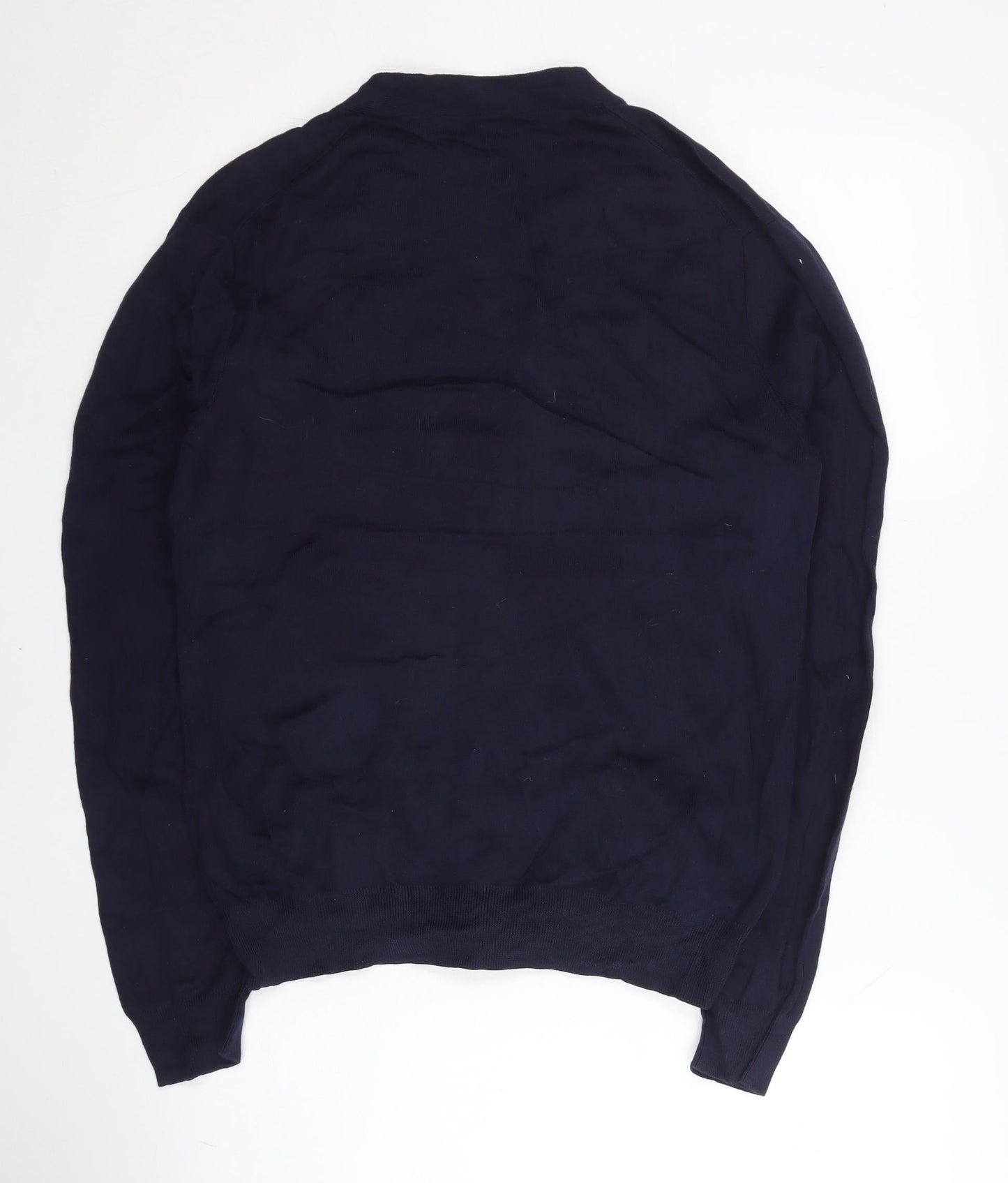 Ralph Lauren Women's Blue Cotton Cardigan S V-Neck Short Sleeve