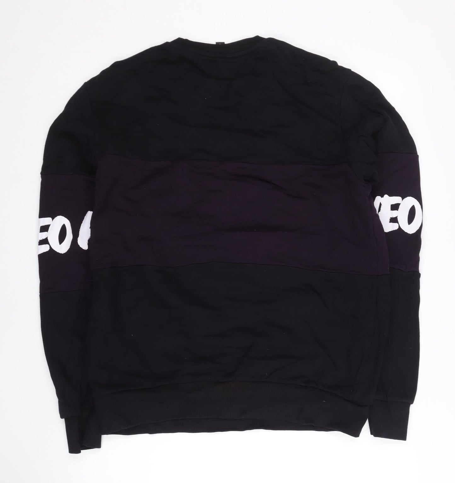 Adidas Neo Men’s Black Purple Cat Graphic Sweatshirt M Regular Fit