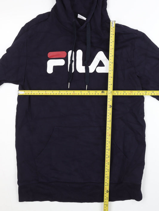 Fila Men’s Blue Pullover Hoodie Small Regular Fit Logo Sportswear