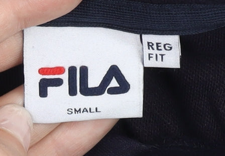 Fila Men’s Blue Pullover Hoodie Small Regular Fit Logo Sportswear