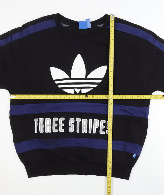 Adidas Men’s Black S Pullover Sweatshirt Logo Graphic Long Sleeve